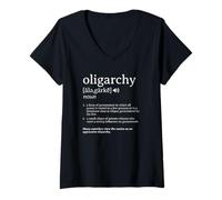 Mujer Qué es una definición de oligarquía Mentes activistas políticas Camiseta Cuello V