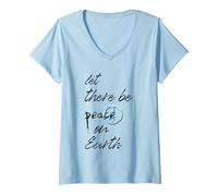 Mujer Que haya paz Antiguerra No guerra Parar guerras Camiseta Cuello V
