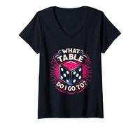 Mujer ¿Qué Mesa voy a Funny Bunco Game Night Bunco Player Camiseta Cuello V