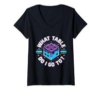 Mujer ¿Qué Mesa voy a Funny Bunco Game Night Bunco Player Camiseta Cuello V