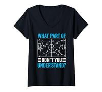 Mujer ¿Qué Parte de Don't You Understand Funny Soccer Coach Trainer Camiseta Cuello V