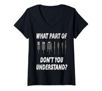 Mujer Qué Parte no entiendes Ingeniero de Sonido Divertido Camiseta Cuello V