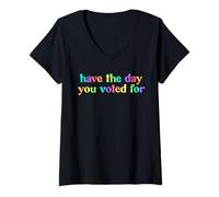 Mujer Que tengas el día que votaste Camiseta Cuello V