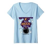 Mujer Que tengas un Halloween mágico Camiseta Cuello V
