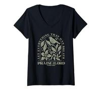 Mujer Que Todo lo Que Tiene Aliento alabe al Señor Camiseta Cuello V