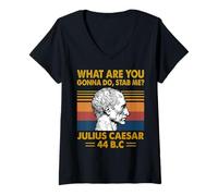 Mujer ¿Qué Vas a Hacer apuñalarme Julio César Roma Historia Camiseta Cuello V
