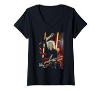 Mujer Queen Adam Lambert Live Brian May Guitarrista por Dick Barnatt Camiseta Cuello V