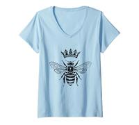 Mujer Queen Bee Lindo Apicultor Camiseta Cuello V
