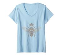Mujer Queen Bee Lindo Apicultor Camiseta Cuello V