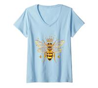 Mujer Queen Bee Lindo Apicultor Camiseta Cuello V