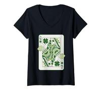 Mujer Queen Card St. Patrick's Day Camiseta Cuello V