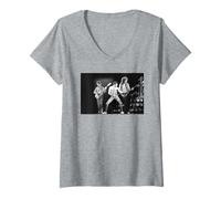 Mujer Queen - Foto oficial de FReddie Mercury Live B&W Camiseta Cuello V