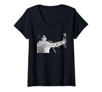 Mujer Queen Freddie Mercury Live St James 'Park On Magic Tour 1986 Camiseta Cuello V