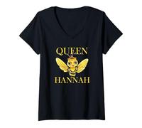 Mujer Queen Hannah Bee Honeybee Bumblebee Mujeres Niñas Camiseta Cuello V
