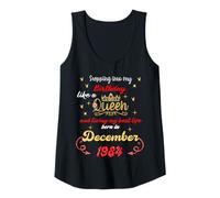 Mujer Queen nació en diciembre de 1984 Entrando en mi cumpleaños Camiseta sin Mangas