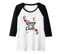Mujer Queen of Our Castle Love Hearts Día de la Madre Funny Mum Camiseta Manga Raglan