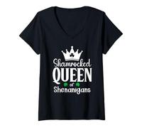 Mujer Queen of Shananigans Malarkey Shenanigan Squad Shenanigator Camiseta Cuello V