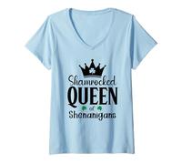 Mujer Queen of Shananigans Malarkey Shenanigator Shenanigan Squad Camiseta Cuello V
