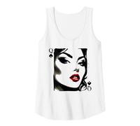 Mujer Queen of Spades QOS Sexy sumi Tinta Estilo Camiseta sin Mangas