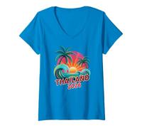 Mujer Queen Tailandia 2026 Fabuloso Viaje Crucero Vacaciones Familia Camiseta Cuello V