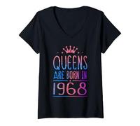 Mujer Queens Are Born In 1968 58 Years Old Funny 58th Birthday Camiseta Cuello V