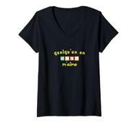 Mujer Quelqu'un en Nice M'aime Camiseta Cuello V