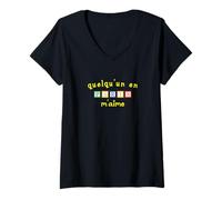 Mujer Quelqu'un en Paris M'aime Camiseta Cuello V