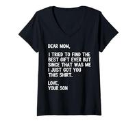 Mujer Querida mamá Cita Divertida Broma de Humor de Hijo Camiseta Cuello V