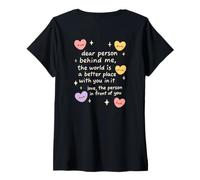 Mujer Querida Persona Detrás De Mí Afirmación Positiva Humanidad Amor Camiseta Cuello V