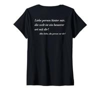 Mujer Querida Persona Detrás De Mí, El Mundo Es Un Lugar Mejor Camiseta Cuello V