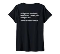 Mujer Querida Persona detrás de mí El Mundo es un Lugar Mejor contigo Camiseta Cuello V