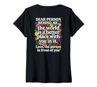 Mujer Querida Persona detrás de mí Mensaje Positivo Amabilidad Inspiración Camiseta Cuello V