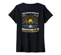 Mujer Querida Persona detrás de mí Salud Mental Motivación Positiva Camiseta Cuello V