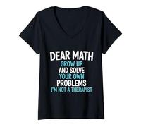 Mujer Querido Álgebra Divertido Maestro de Matemáticas Estudiante Diseño Hum Camiseta Cuello V