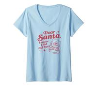 Mujer Querido Papá Noel, juro Que Hice lo Mejor Que pude Camiseta Cuello V