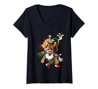 Mujer Quetzalcoatl - Mitología de la Serpiente emplumada de la deidad del Dios Azteca Camiseta Cuello V
