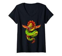 Mujer Quetzalcoatl Serpiente Dios Mitología Azteca Maya Antigua Camiseta Cuello V