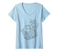 Mujer Quetzalcoatl. Serpiente Emplumada. Olmeca. Mesoamericano. México Camiseta Cuello V