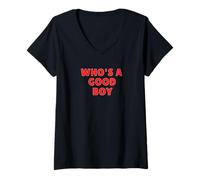 Mujer ¿Quién es un buen chico? Camiseta Cuello V