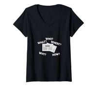 Mujer Quién Qué Donde Periodismo Reportero Autor Periodista Camiseta Cuello V