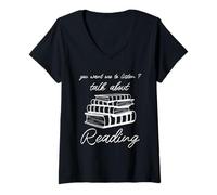 Mujer Quieres Que escuche Hablar sobre Leer Humor Camiseta Cuello V