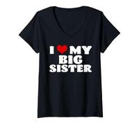 Mujer «Quiero a mi Hermana Mayor»: Divertidos Conjuntos a Juego Camiseta Cuello V
