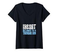 Mujer Quiero a mi hijo adolescente Camiseta Cuello V