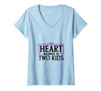 Mujer Quiero a mis Dos Hijos Camiseta Cuello V