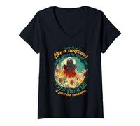 Mujer Quiero ser como un girasol Camiseta Cuello V