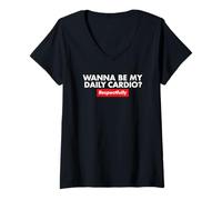 Mujer Quiero ser mi Cardio respetuosamente Camiseta Cuello V