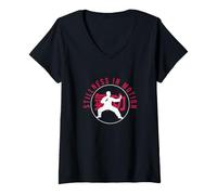 Mujer Quietud En Movimiento Divertido Chi Gong Ejercicios Un Amante De Qigong Camiseta Cuello V