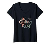 Mujer Quilting King Happy Quilting Camiseta Cuello V