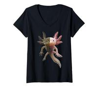Mujer Quimera Axolotl - Split Morph Science Lovers Niños Niñas Niños Camiseta Cuello V