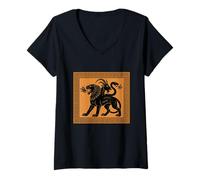 Mujer Quimera Leyenda Mitología Griega Arte Antiguo Historia Mitos Camiseta Cuello V